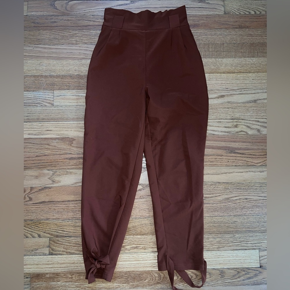 Elegant orange High-Waisted Pants